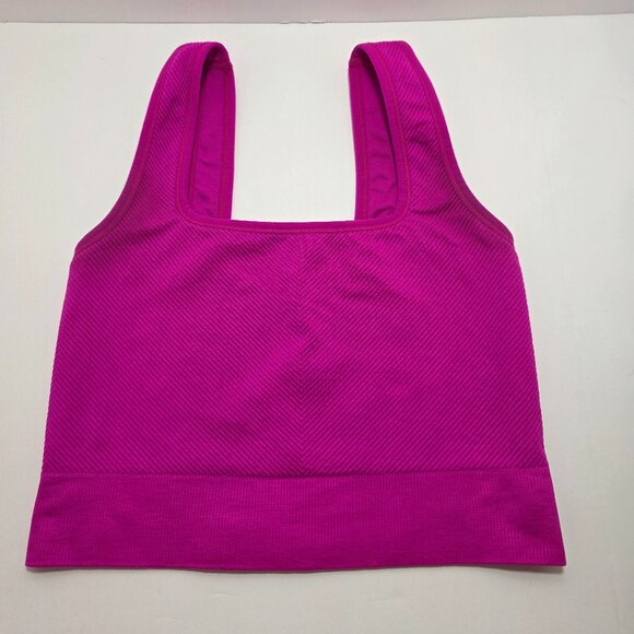 All in Motion Ribbed Seamless Sports Bra / Crop Tank – Fuchsia Pink – Size Small - Picture 1 of 7